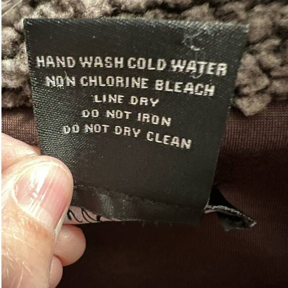 Frazzle Women's Brown Gray No Iron Open Front Faux Fur Vest Size Small - Picture 4 of 5